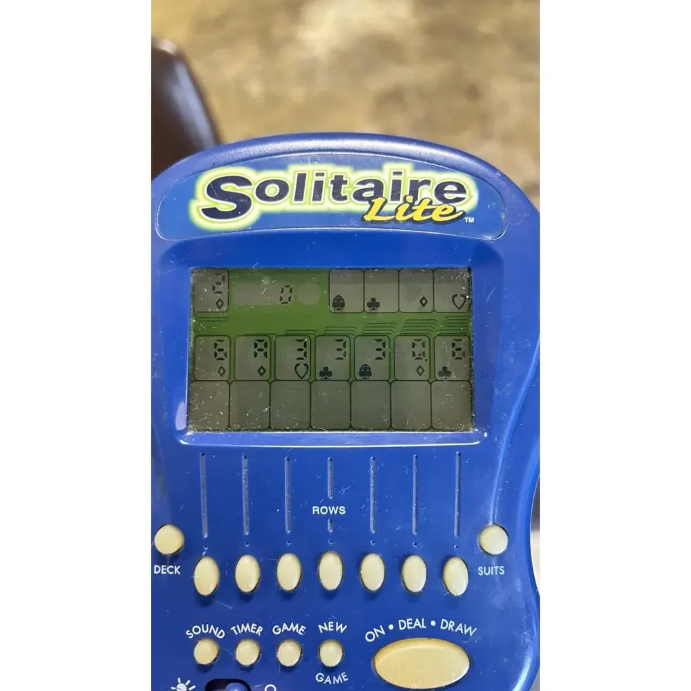 1997 Radica Solitaire Lite Handheld Travel Electronic Game - Tested. Works.